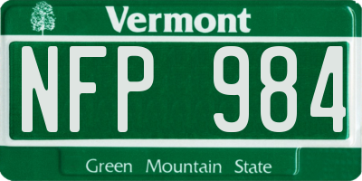 VT license plate NFP984