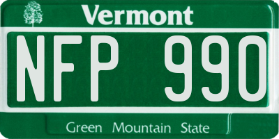 VT license plate NFP990