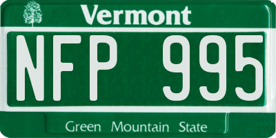 VT license plate NFP995