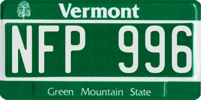 VT license plate NFP996