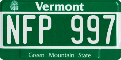 VT license plate NFP997