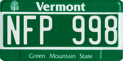 VT license plate NFP998