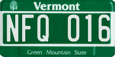 VT license plate NFQ016
