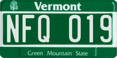 VT license plate NFQ019