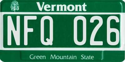 VT license plate NFQ026