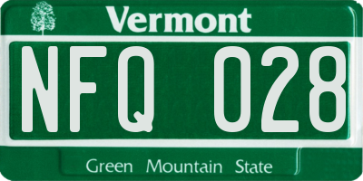 VT license plate NFQ028