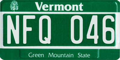 VT license plate NFQ046