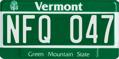 VT license plate NFQ047