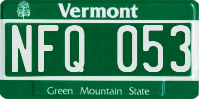 VT license plate NFQ053