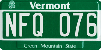 VT license plate NFQ076