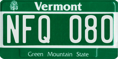 VT license plate NFQ080