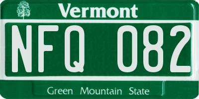 VT license plate NFQ082