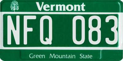 VT license plate NFQ083