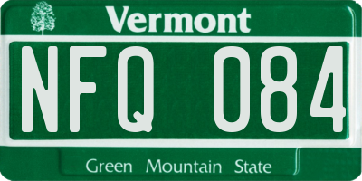 VT license plate NFQ084