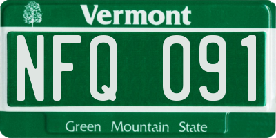 VT license plate NFQ091
