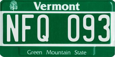 VT license plate NFQ093