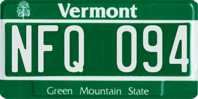 VT license plate NFQ094