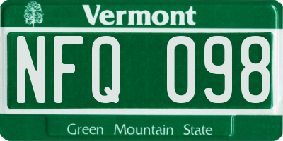 VT license plate NFQ098