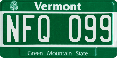 VT license plate NFQ099