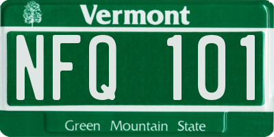 VT license plate NFQ101