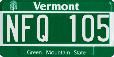 VT license plate NFQ105
