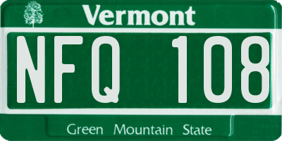 VT license plate NFQ108