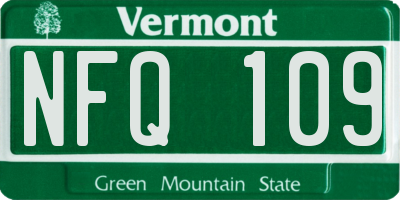 VT license plate NFQ109