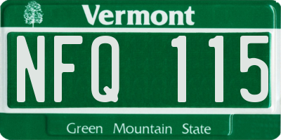 VT license plate NFQ115