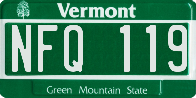 VT license plate NFQ119