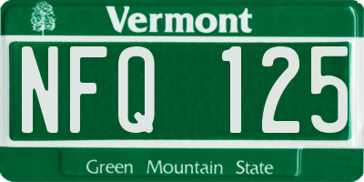 VT license plate NFQ125