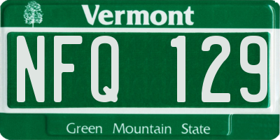 VT license plate NFQ129