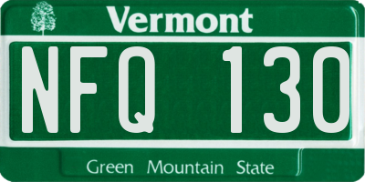 VT license plate NFQ130