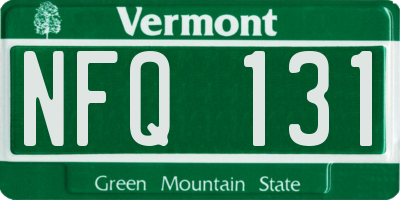 VT license plate NFQ131