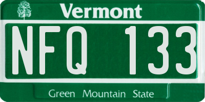 VT license plate NFQ133