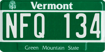 VT license plate NFQ134