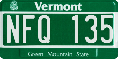 VT license plate NFQ135