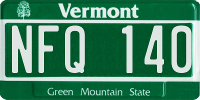 VT license plate NFQ140