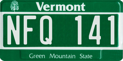 VT license plate NFQ141