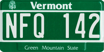 VT license plate NFQ142
