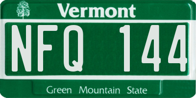 VT license plate NFQ144