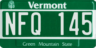 VT license plate NFQ145