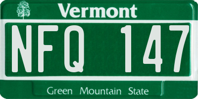 VT license plate NFQ147