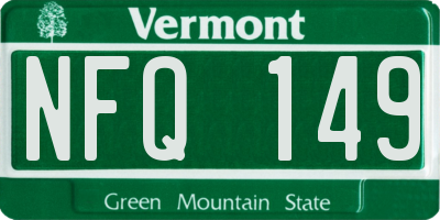 VT license plate NFQ149