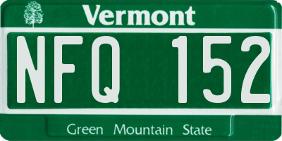 VT license plate NFQ152