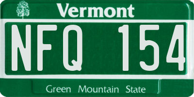 VT license plate NFQ154