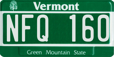 VT license plate NFQ160