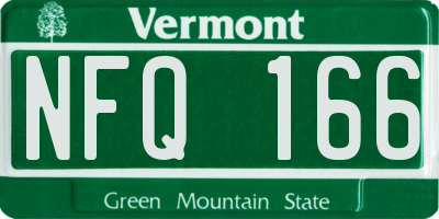 VT license plate NFQ166