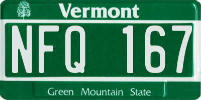 VT license plate NFQ167