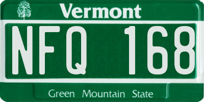 VT license plate NFQ168