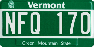 VT license plate NFQ170